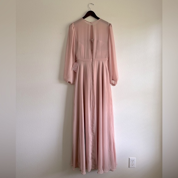 Dessy Collection Long Sleeve Evening Gown Item # 7083792 Toasted Sugar - Picture 5 of 8